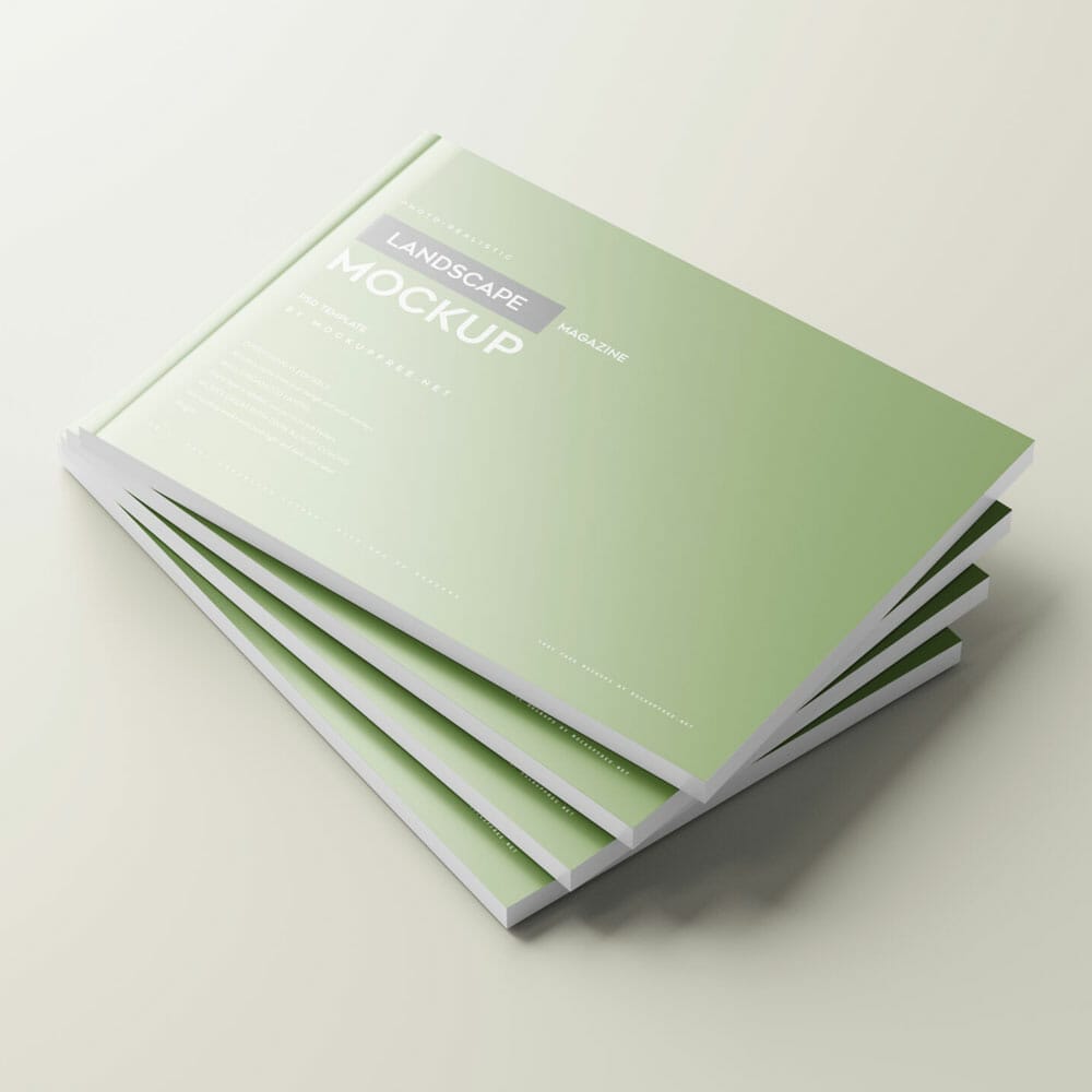 Free Landscape Magazine Cover Mockup PSD