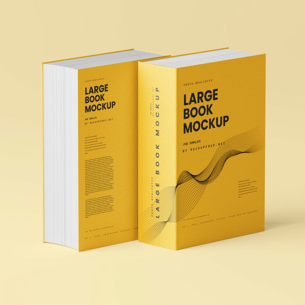 Free Large Book Mockups PSD