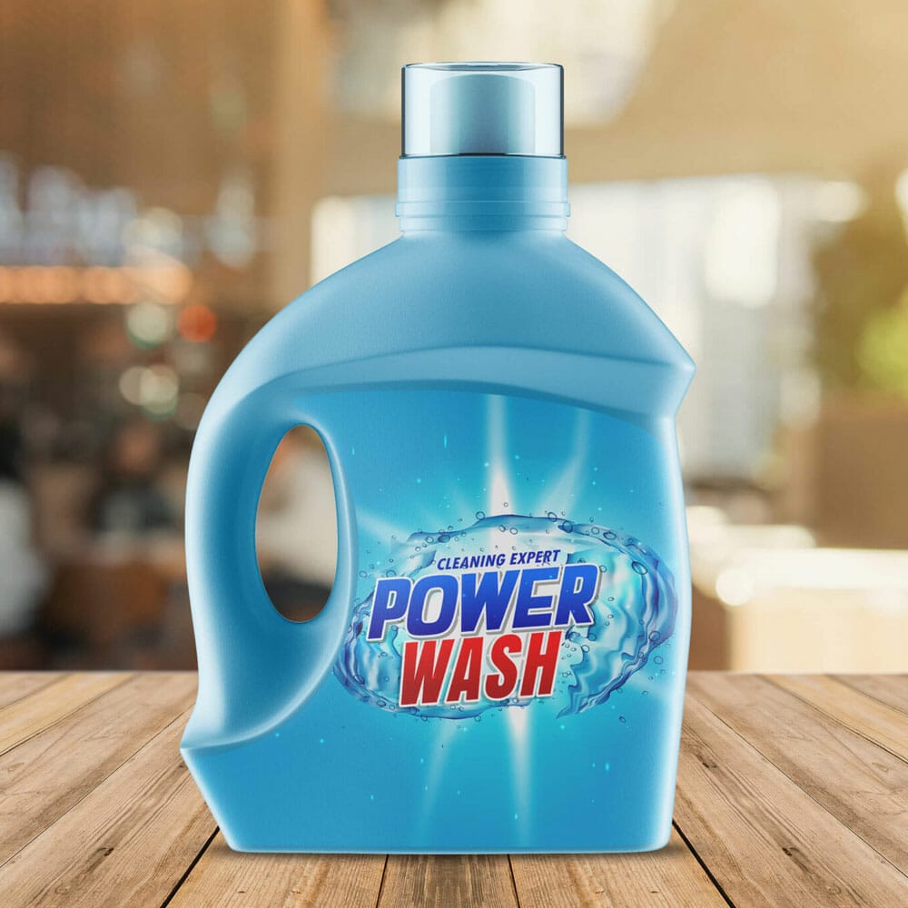 Free Liquid Softener Detergent Bottle Mockup PSD Template