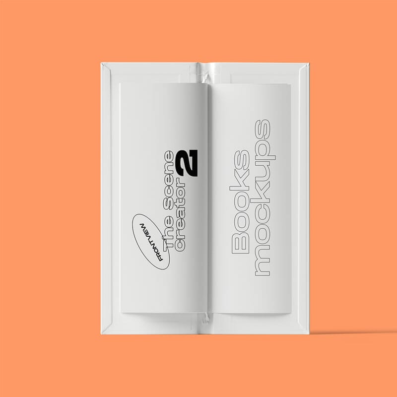 Free Long Open Book Mockup Front View PSD