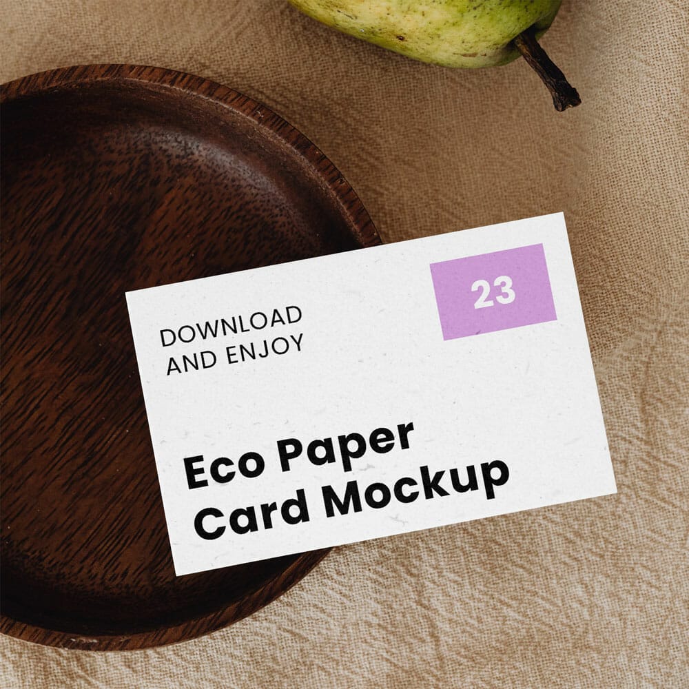 Free Lying Business Card With Pear Mockup PSD