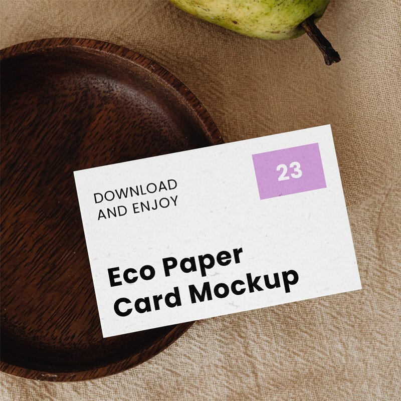 Free Lying Business Card With Pear Mockup PSD