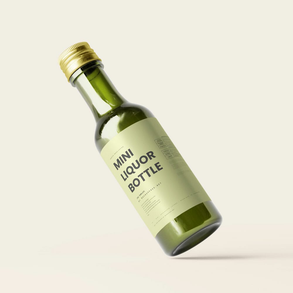 Free Mini Liquor Bottle Mockup PSD