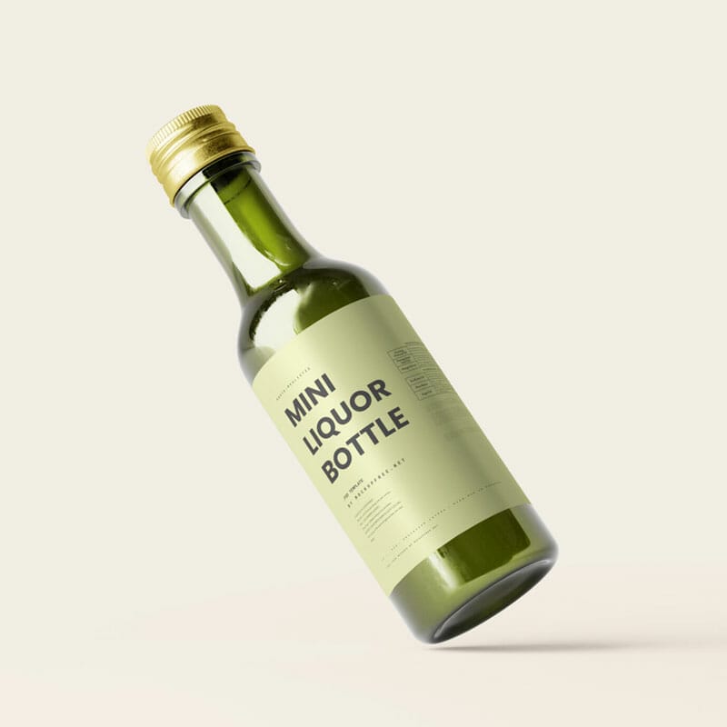 Free Mini Liquor Bottle Mockup PSD