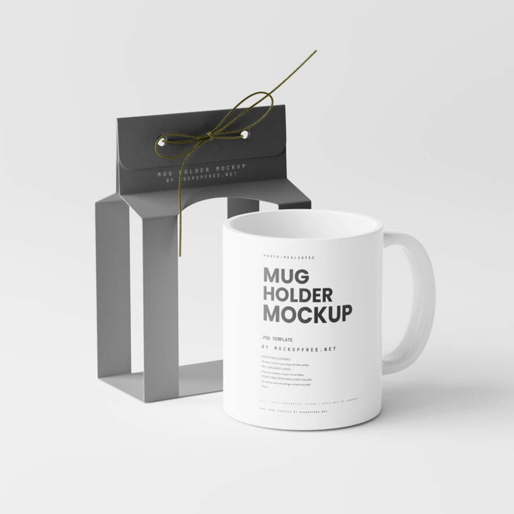 Free Mug Holder Mockup PSD