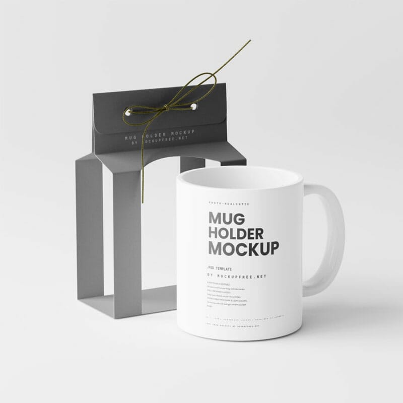Free Mug Holder Mockup PSD