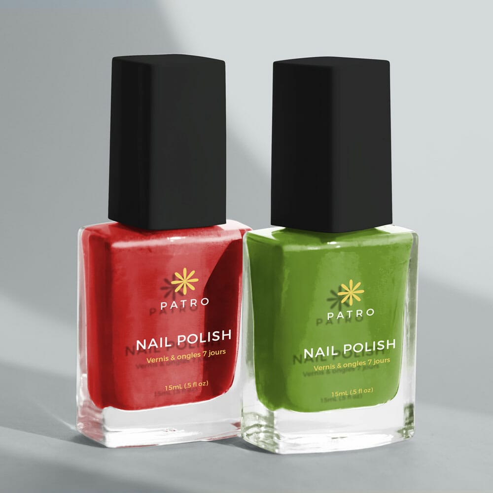 Free Nail Polish Bottles Mockup PSD