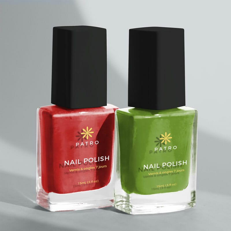 Free Nail Polish Bottles Mockup PSD