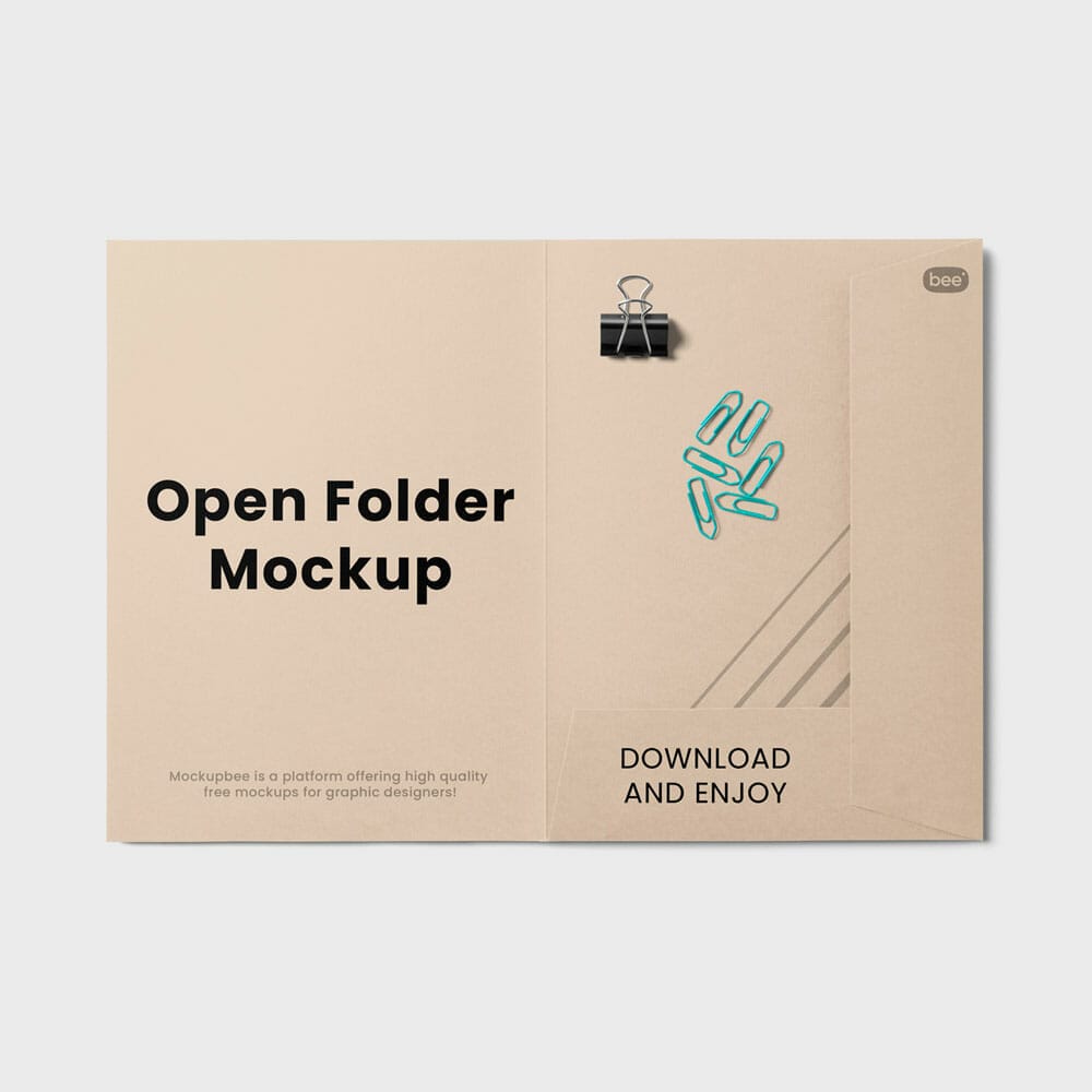 Free Open Folder Mockup PSD