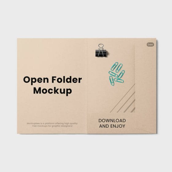Free Open Folder Mockup PSD