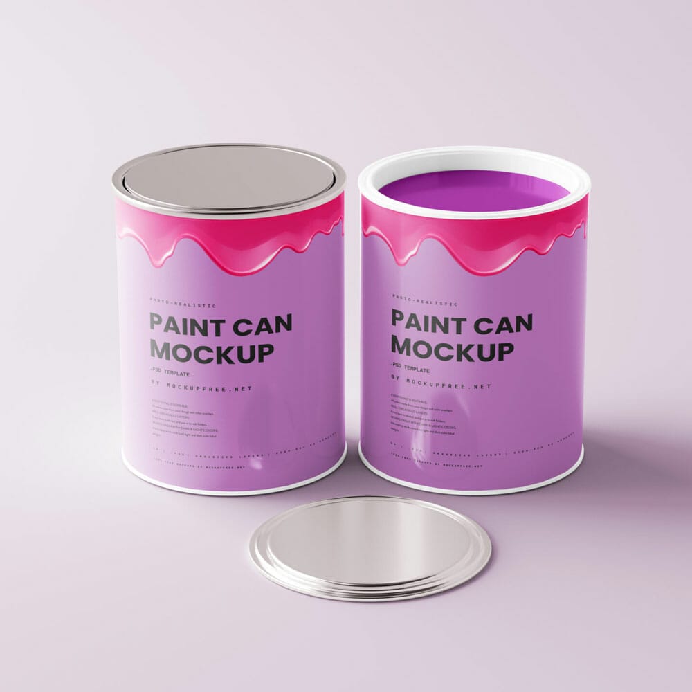 Free Paint Can Mockup PSD