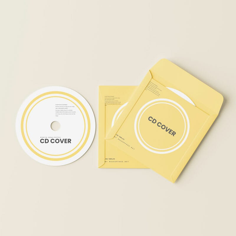 Free Paper CD Cover And Disc Mockup PSD