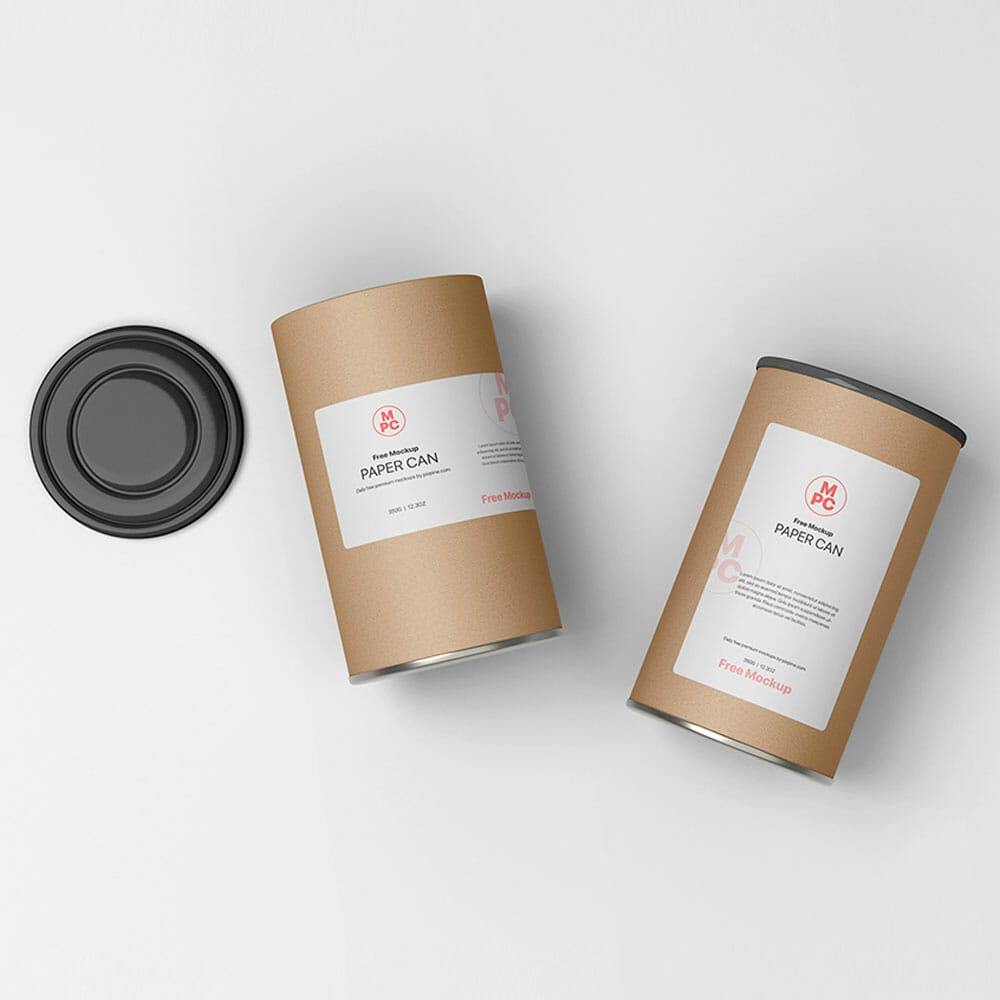 Free Paper Can Mockup PSD