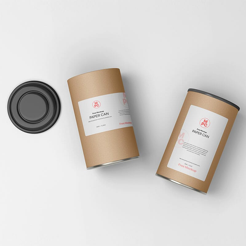 Free Paper Can Mockup PSD