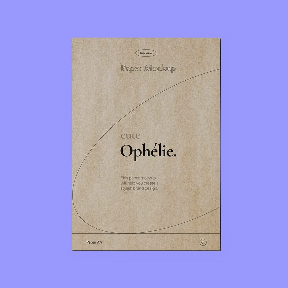 Free Paper Mockup Top View PSD