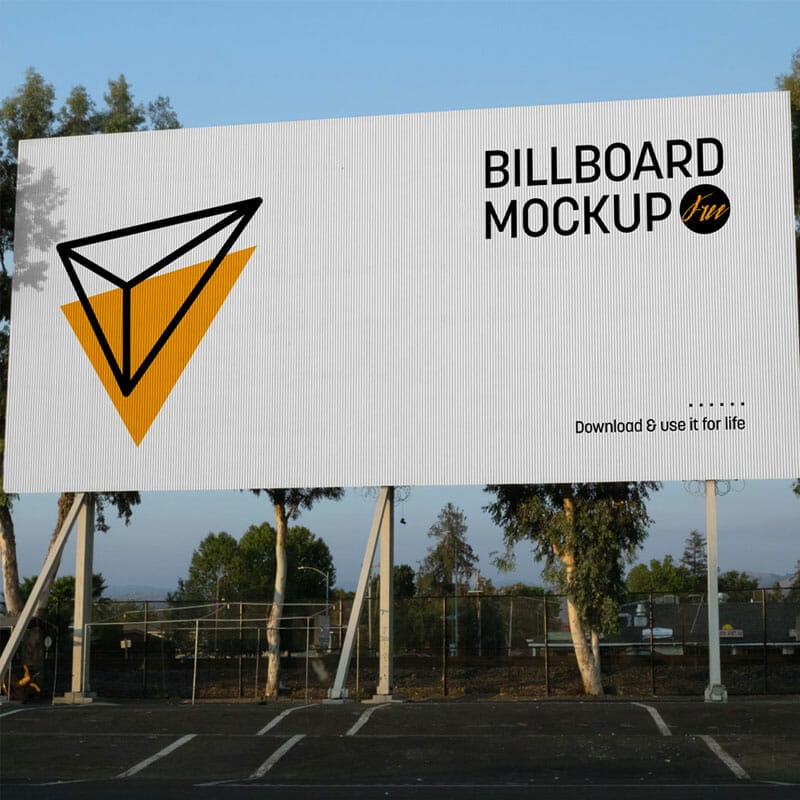 Free Parking Lot Billboard Mockup PSD