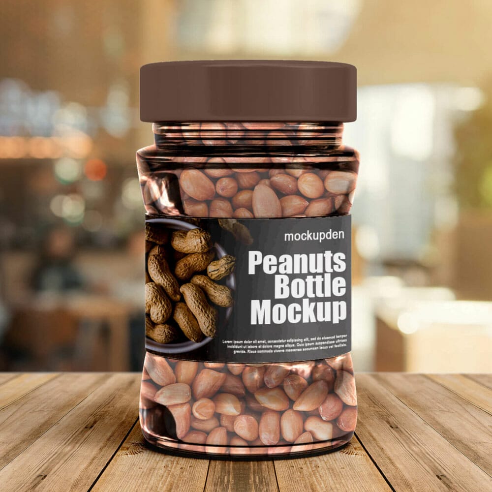 Free Peanuts Bottle Mockup PSD Template