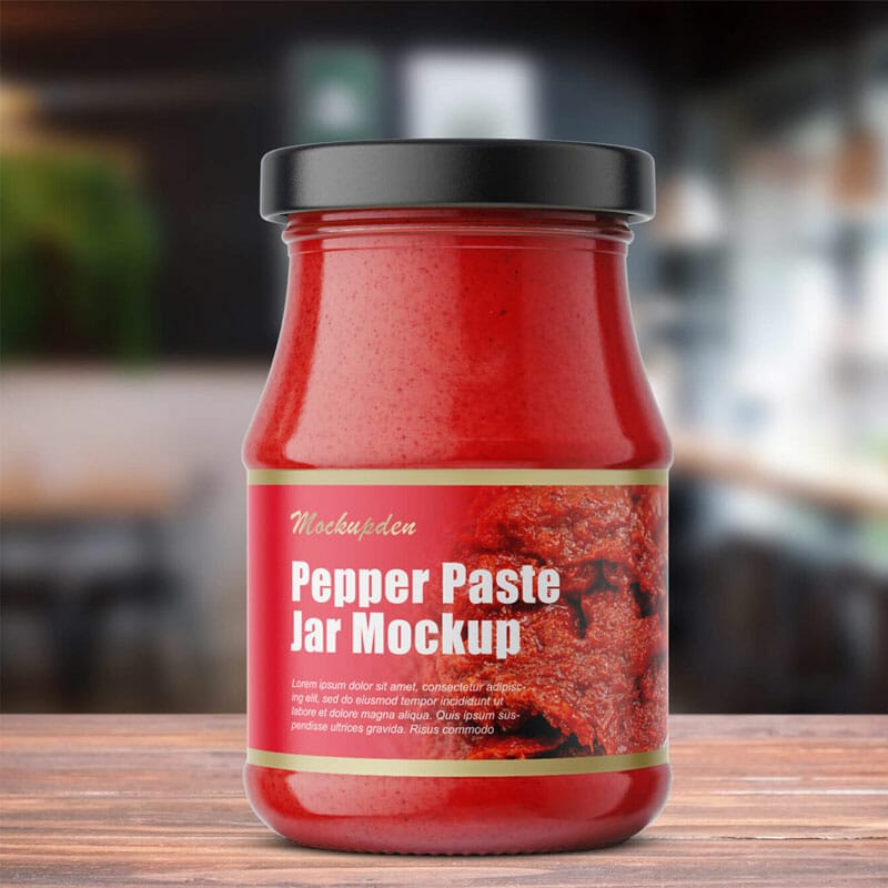 Free Pepper Paste Jar Mockup PSD Template