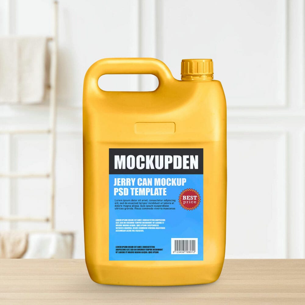 Free Plastic Jerry Can Mockup PSD Template