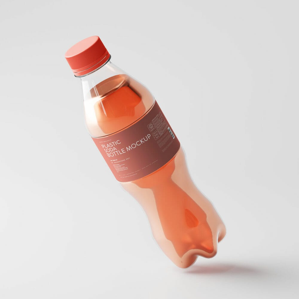 Free Plastic Soda Bottle Mockup PSD