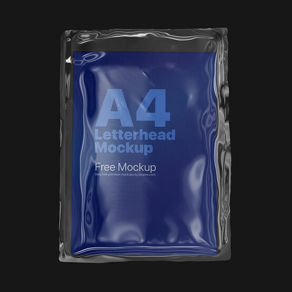 Free Plastic Wrapped A4 Letterhead Mockup PSD
