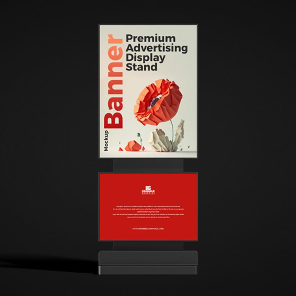 Free Premium Advertising Display Stand Banner Mockup PSD
