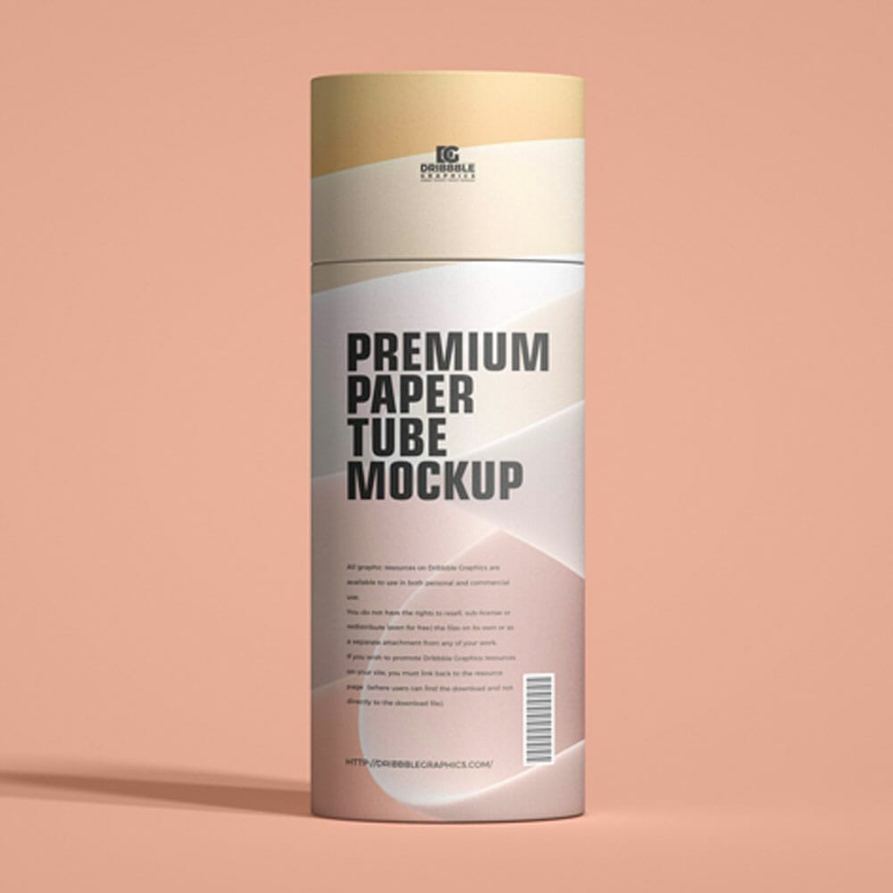 Free Premium Paper Tube Mockup PSD
