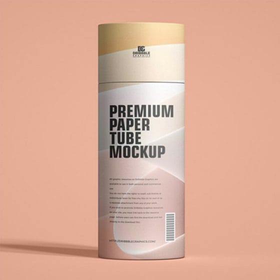 Free Premium Paper Tube Mockup PSD