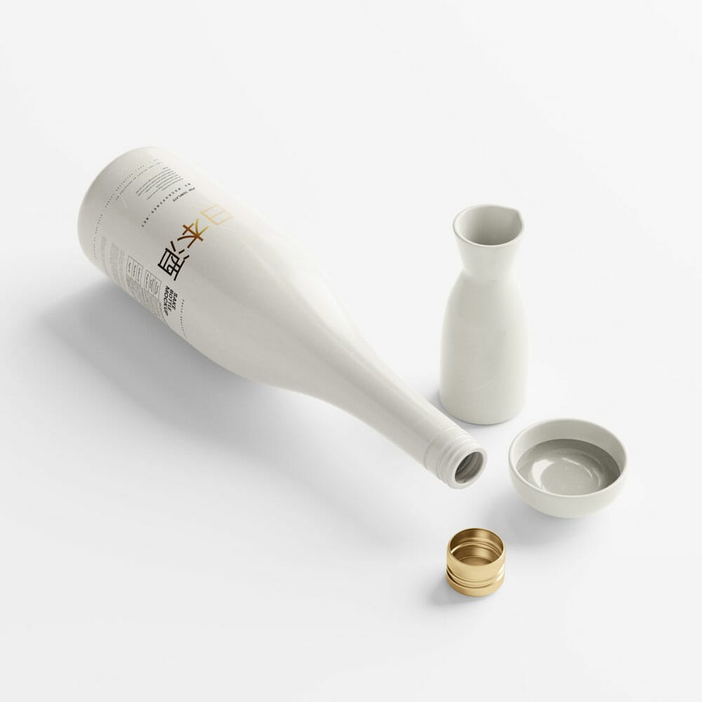 Free Sake Bottle Mockup PSD