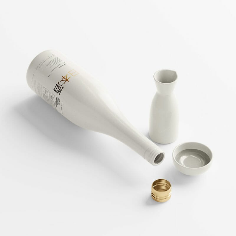 Free Sake Bottle Mockup PSD