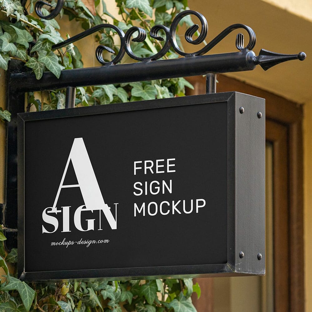 Free Shop Sign Mockup PSD