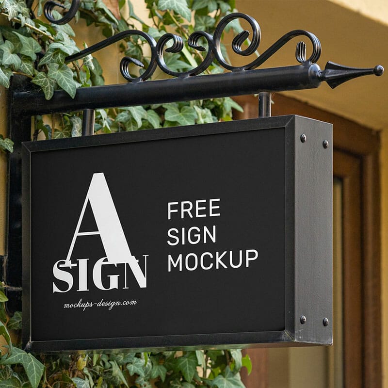 Free Shop Sign Mockup PSD