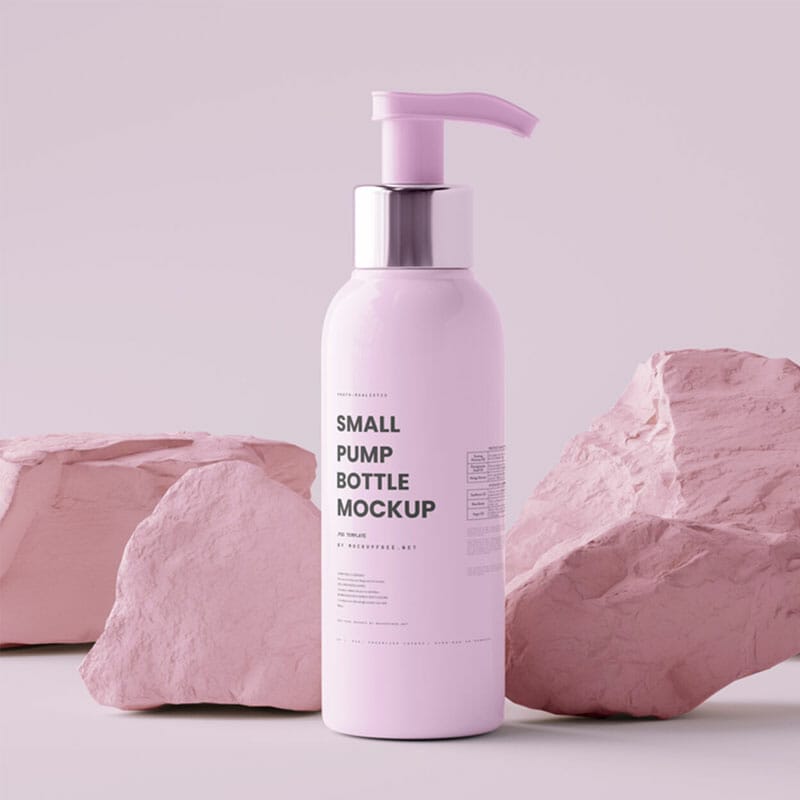 Free Small Pump Bottle Mockup PSD