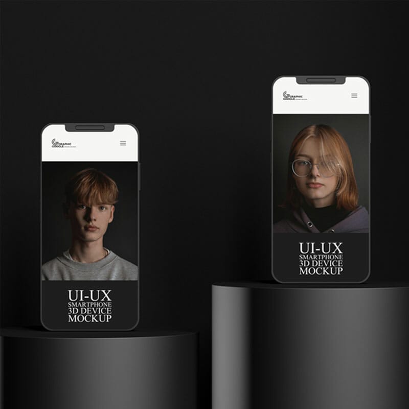 Free Smartphone 3D Device UI-UX Mockup PSD