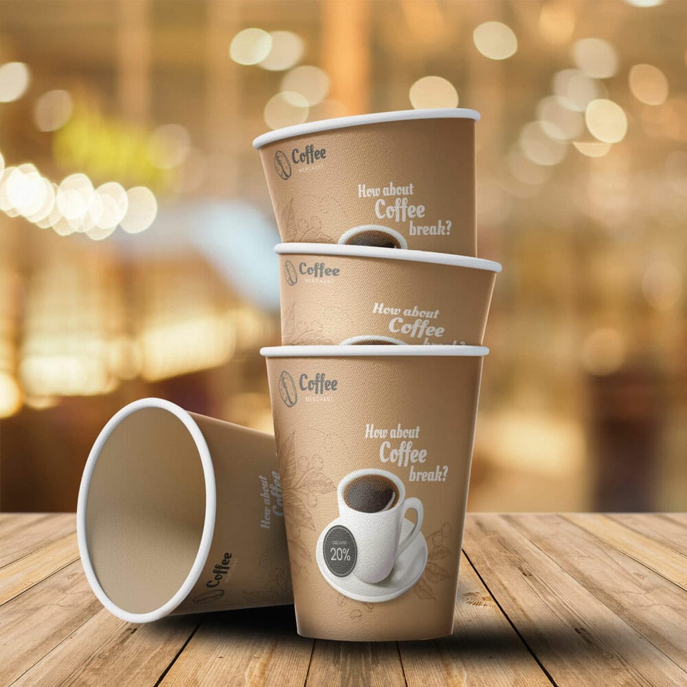 Free Stacked Paper Cup Mockup PSD Template