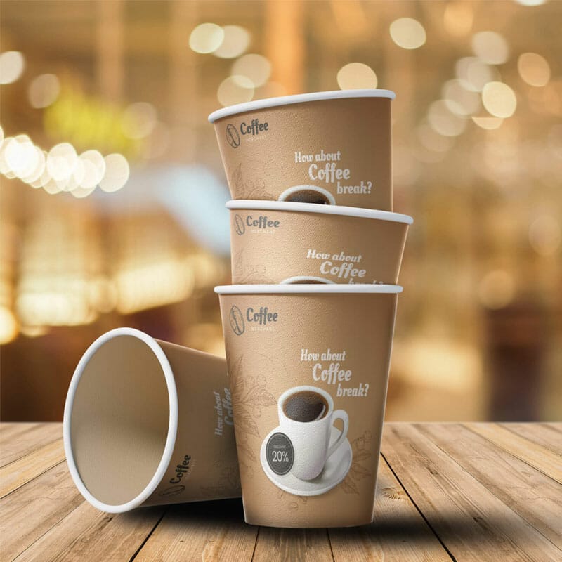 Free Stacked Paper Cup Mockup PSD Template