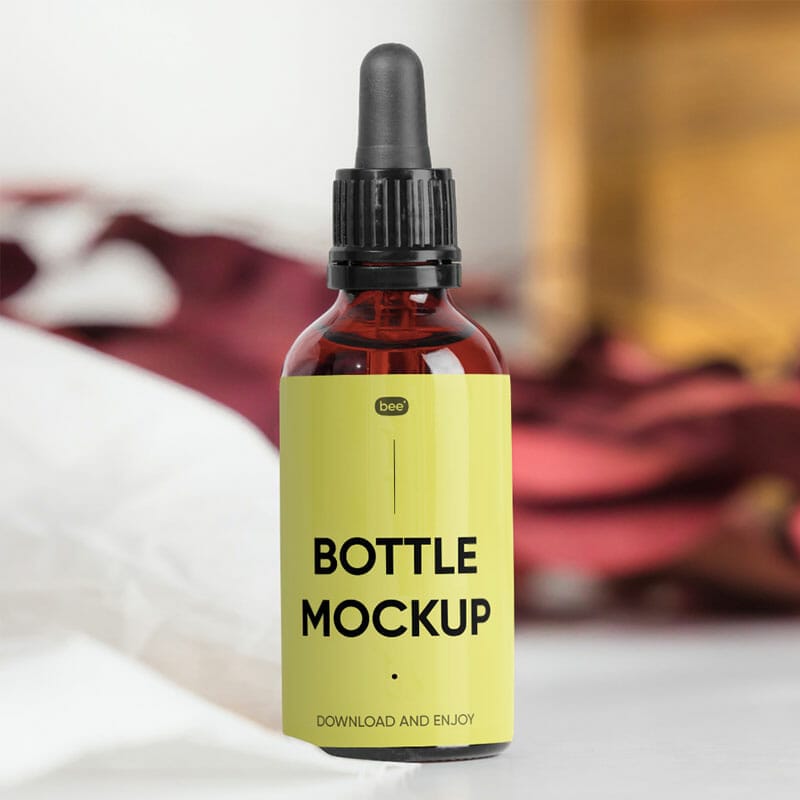 Free Standing Dropper Bottle Mockup PSD