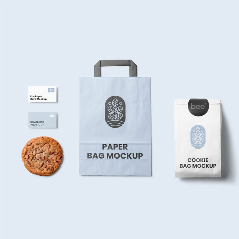 Free Stationery Paper Bag Mockup PSD