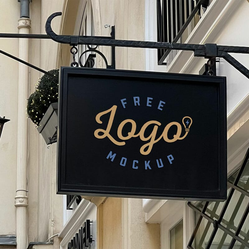 Free Store Signage Mockup PSD
