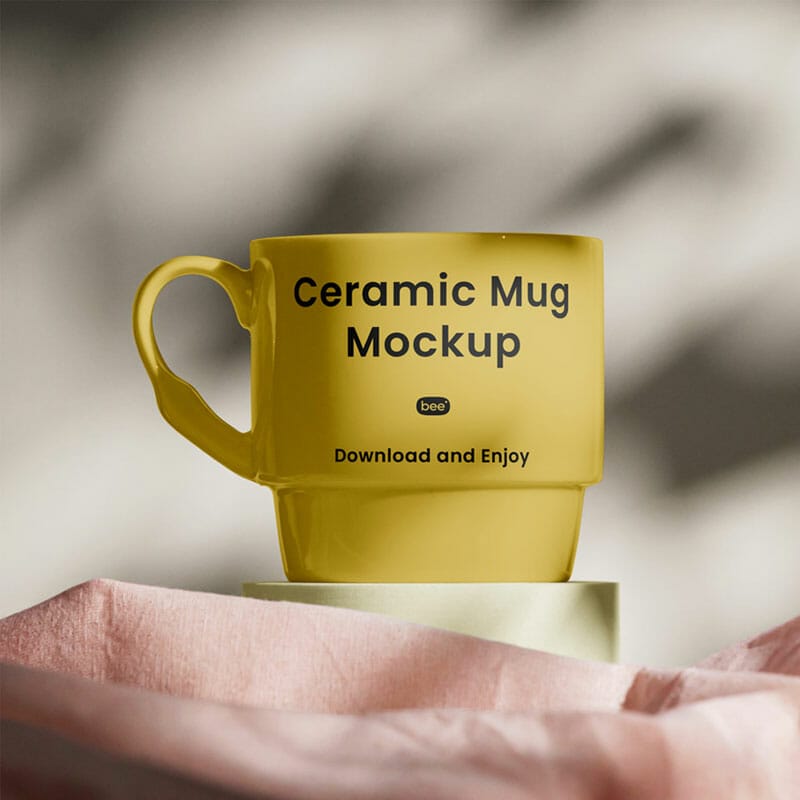 Free Sunny Mug Mockup PSD