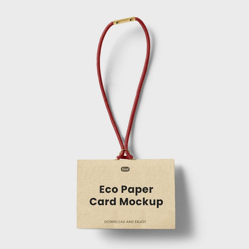 Free Tag With Rubber Mockup PSD