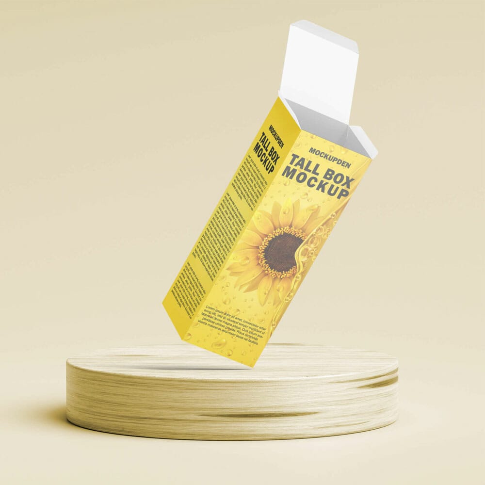 Free Tall Box Packaging Mockup PSD Template