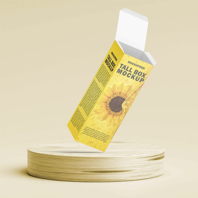 Free Tall Box Packaging Mockup PSD Template