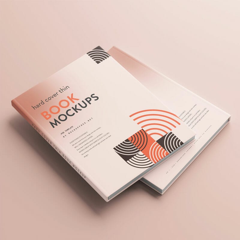 Free Thin Hardcover Book Mockups PSD
