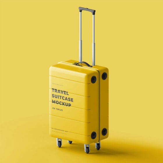 Free Travel Suitcase Mockup PSD