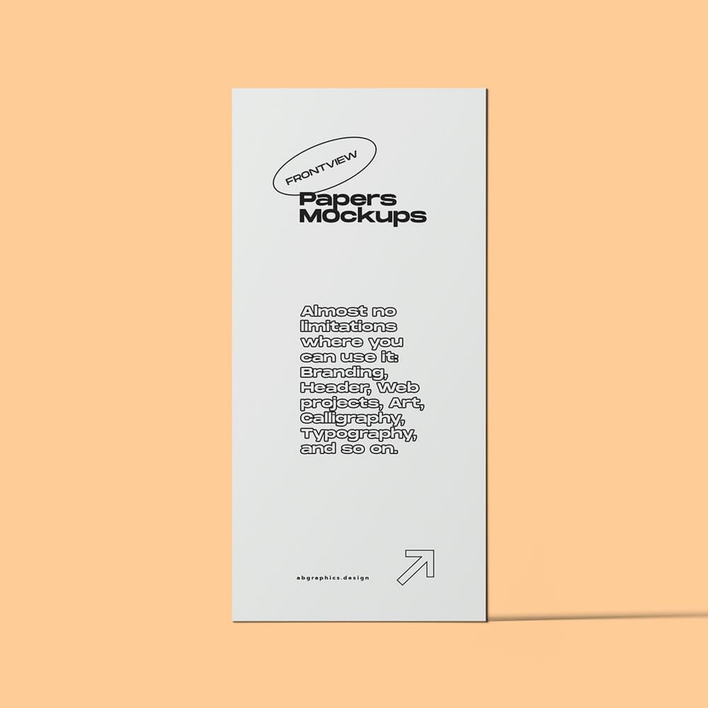 Free Vertical Paper Mockup Front View PSD