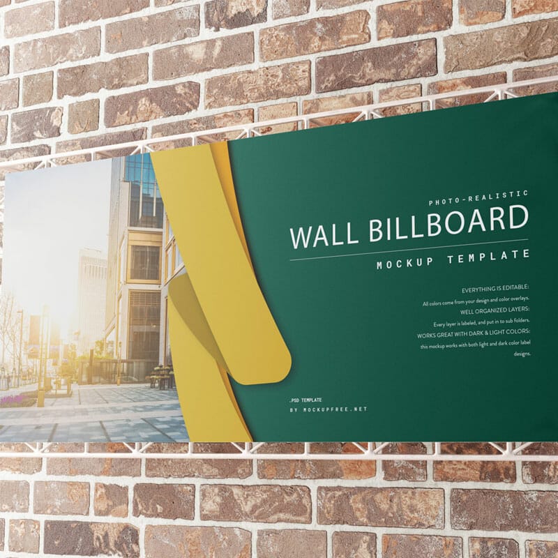 Free Wall Billboard Mockup PSD