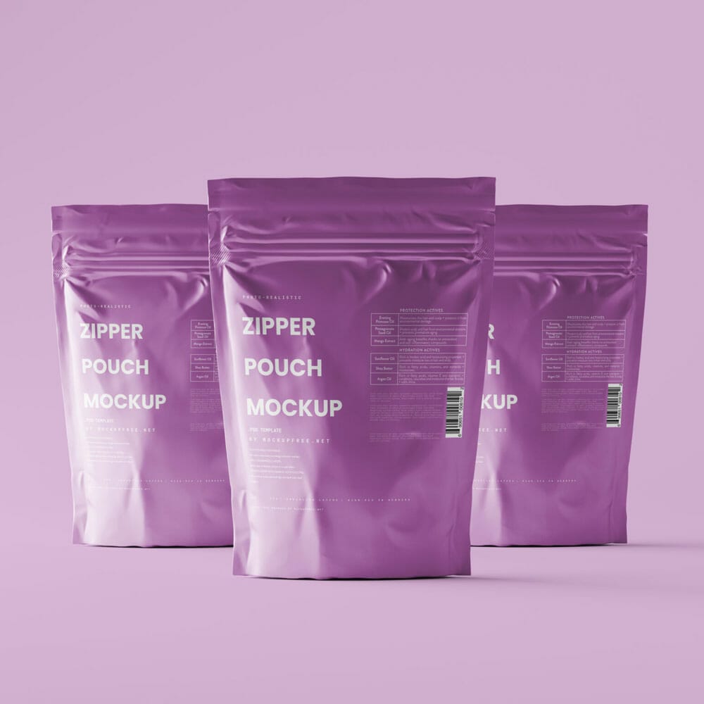 Free Zipper Pouch Mockup PSD