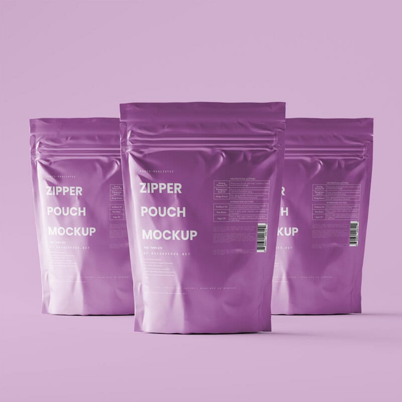 Free Zipper Pouch Mockup PSD