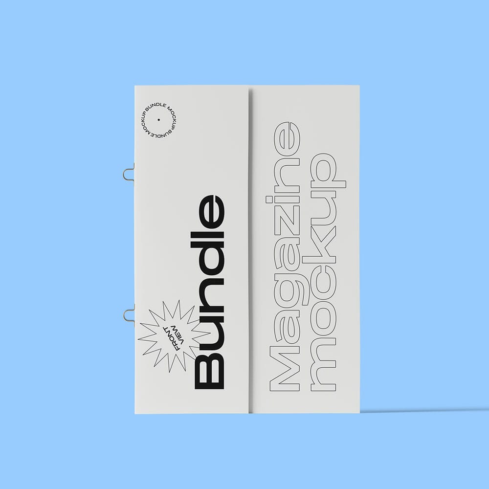 Front View Free Closed Magazine Mockup PSD